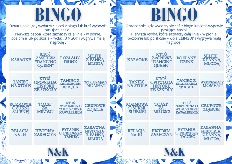 BINGO na grecki Wieczór Panieński