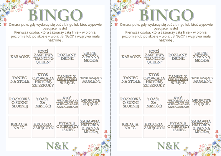 Bingo na Wieczór Panieński