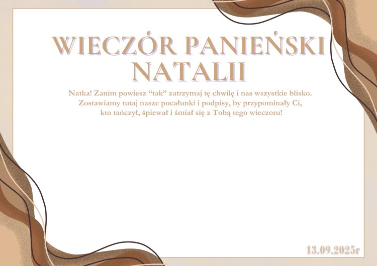 Certyfikat Wieczoru Panieńskiego, Pamiątka Wieczoru Panieńskiego