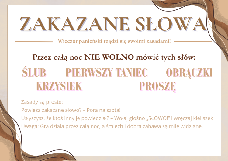 Zakazane słowa Gry na Wieczór Panieński zabawna gra imprezowa działająca w tle