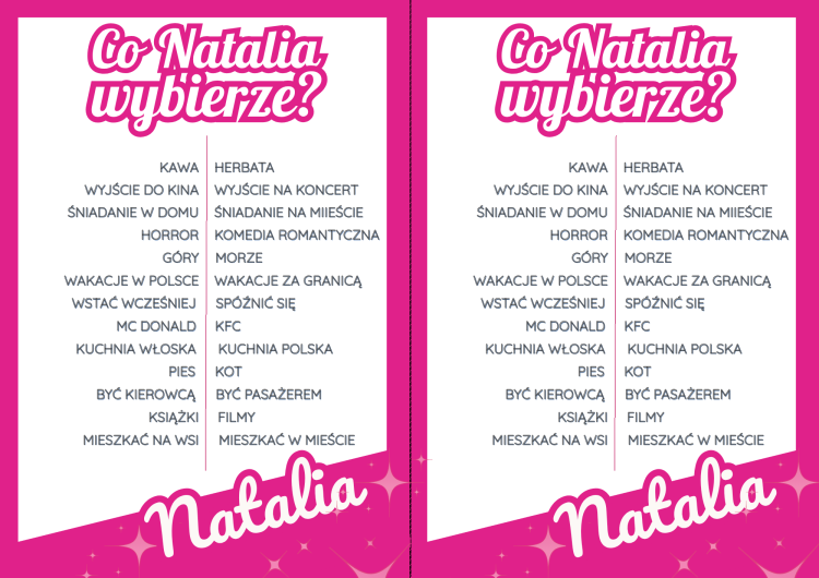 Co Ona wybierze Gry na Wieczór Panieński Barbie kto zna lepiej Pannę Młodą
