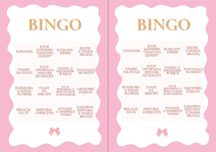 BINGO Gry na Wieczór Panieński