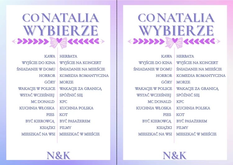 Co Ona wybierze Gry na Wieczór Panieński Kto zna lepiej Pannę Młodą