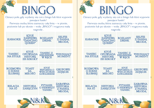 BINGO Gry na Wieczór Panieński la dolce vita