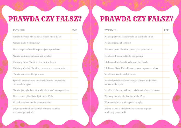 Prawda czy Fałsz Gry na  Wieczór Panieński Last Rodeo