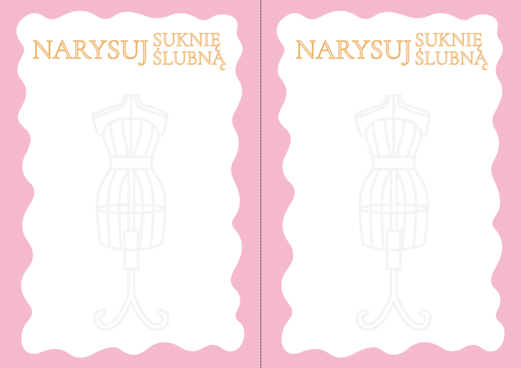 Narysuj suknię ślubną Gry na Wieczór Panieński róż- pomarańcz