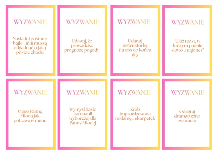 Prawda czy Wyzwanie wieczór panieński
